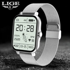 LIGE Full Touch Bluetooth Calling Multifunctional Smartwatch GT20 Silver