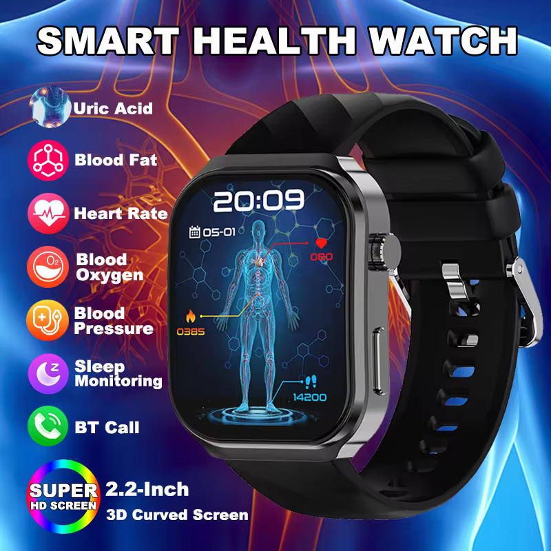 LIGE 3D Curved New AI Healthy Diagnose Smart Watch Blood Lipid Uric Acid Bluetooth Call Blood Pressure Health Smartwatch Men Women - Image 5