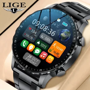 New Design LIGE Multifunctional AI Voice Assistant Bluetooth Calling Waterproof Smartwatch