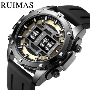 Luxury Roller Digital Quartz Waterproof Watch for Men Ruimas Megeir