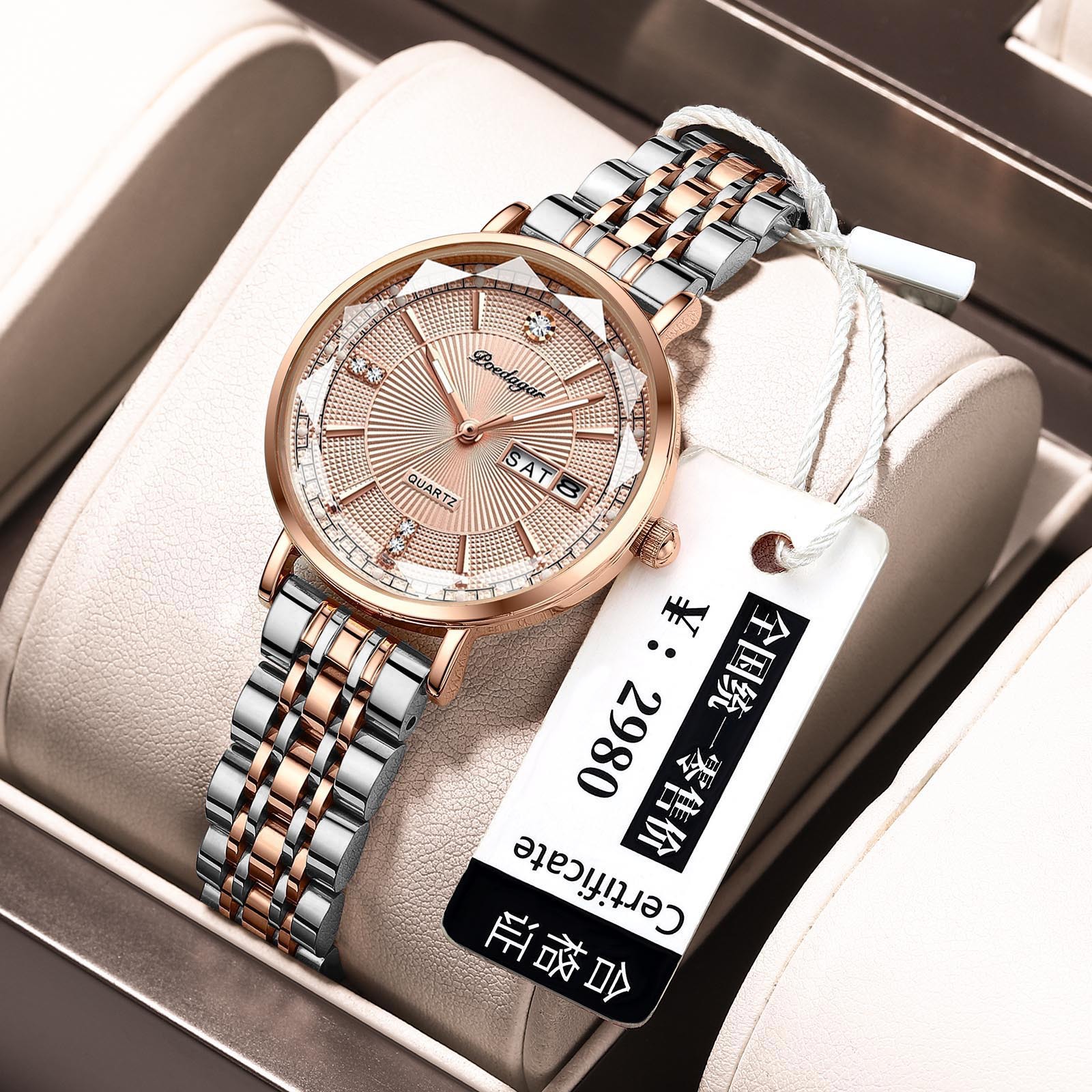 POEDAGAR Luxury Brand Dimond Cut Elegant Ladies Waterproof Wristwatch