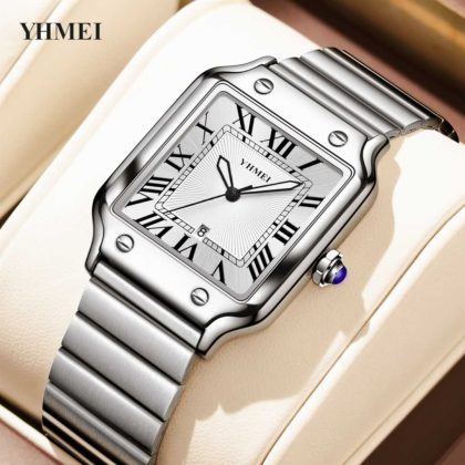 YHMEI 8239 Luxury Men’s Waterproof Quartz square Watch